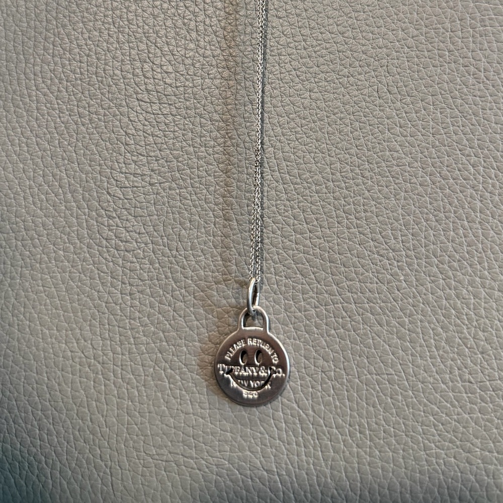 Tiffany & Co. Sterling Silver Happy Face Necklace